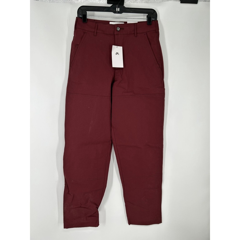 Nike SB Double‎ Knee Pants 28x32 Burgundy Straight Leg Skateboarding FB8428-619
